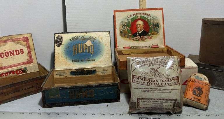 Kentucky Pride Tobacco, Londres Grande, Humo, La Memoria Cigar Boxes & Tobacco Tins