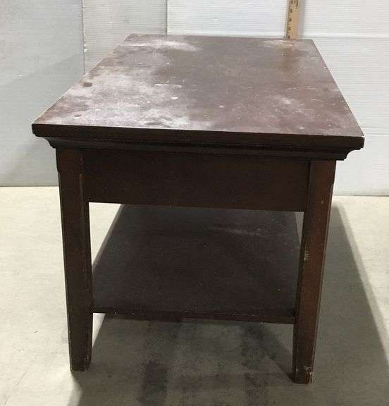 Dark Wood Coffee Table with Drawer
