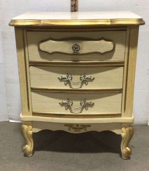 Gold Trimmed Antique Night Stand