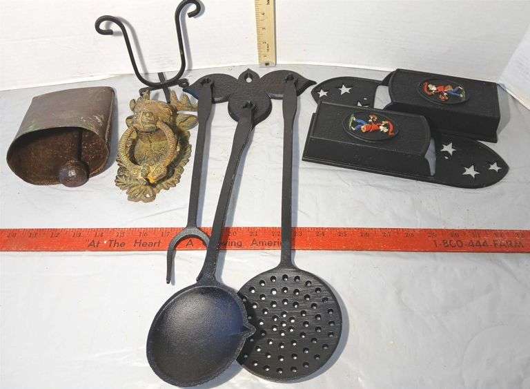 Cast Iron Deer Head Door Knocker, Riveted Cowbell & More