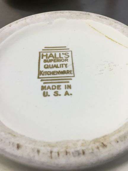 1940’s Bake Oven Dish, Sugar Bowl, and 2 Hall’s Superior Mixing Bowls