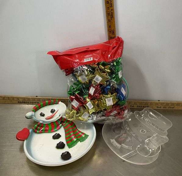 Power Strip, Plastic Snowman Dishes, Bows, Bookmarks, Christmas Book, Santa Hat & More