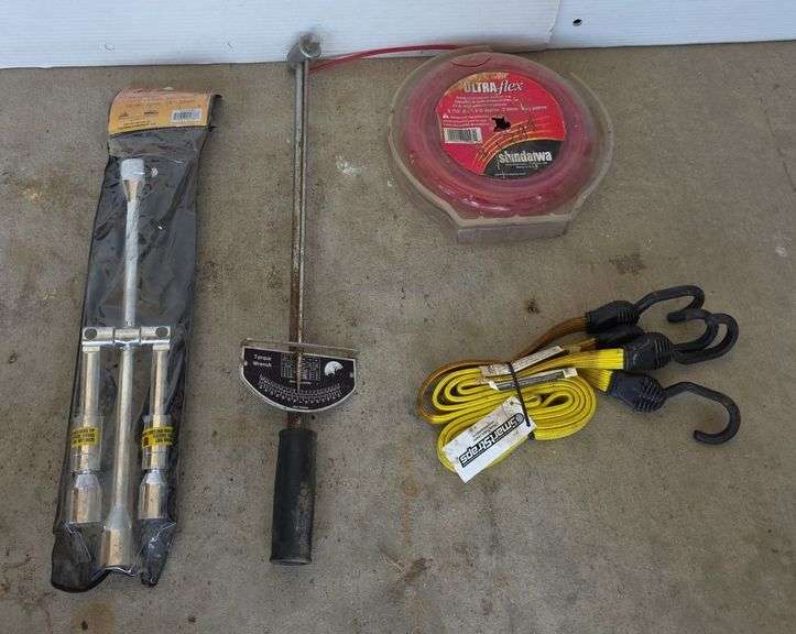 Torque Wrench, 14" Collapsible Wrench, Straps, Weed Wacker String