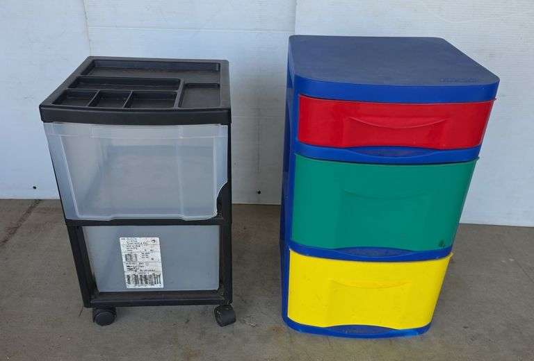 2 Drawer Cart on Wheels, 3 Drawer Colorful Cart