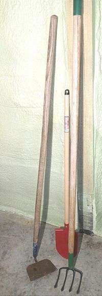 4-Tine Forged Spading Fork, Hoe and Kids Garden Shovel
