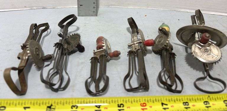 Six Children’s Toy Egg Beaters