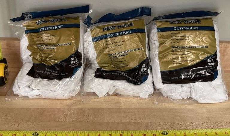 Merit  Pro New White Cotton Knit Rags(New)