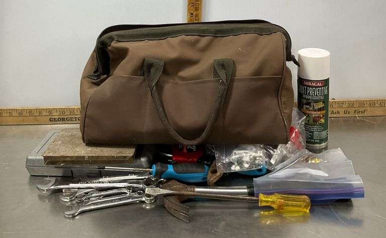 Tool Bag with Tools, Safety Reflectors & Other