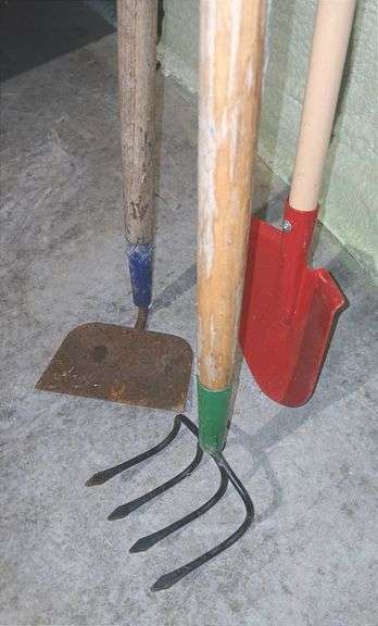 4-Tine Forged Spading Fork, Hoe and Kids Garden Shovel