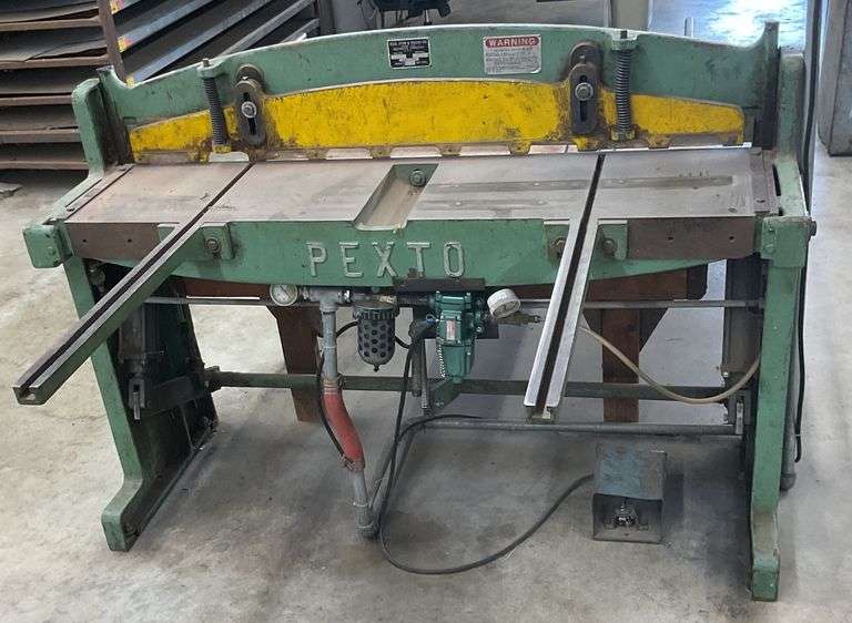 Peck, Sto & Wilcox Model 152-P 52'' Electric Tin Shear W/ Extra Blades & Outfeed Table