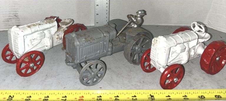Two Cast Iron Fordson Tractors & McCormick Deering Cast Iron Tractor