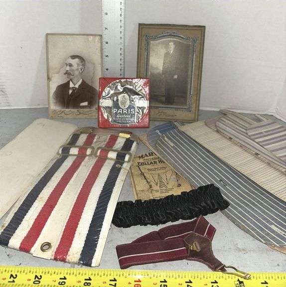 Assortment of Vintage Photos, Men’s Cuffs, Suspenders & More