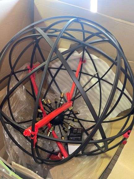 Tennyson Large Rust Colored 42” Round Metal Chandelier