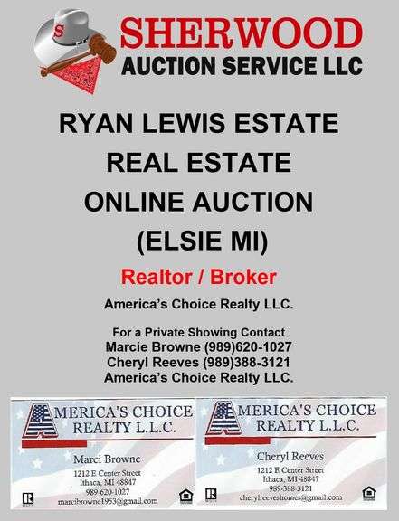 Marci Browne 989-620-1027 marcibrowne1953@gmail.com & Cheryl Reeves 989-388-3121 cherylreeveshomes@g
