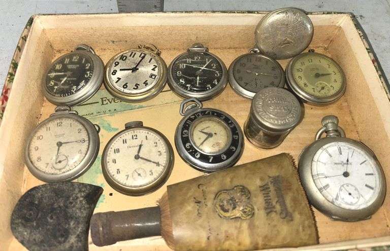 Collection of Pocket Watches & Motorist S Whisk