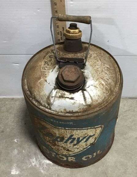 Vintage 5 Gallon Zephyr Motor Oil Can