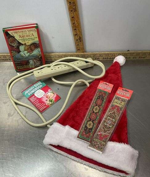 Power Strip, Plastic Snowman Dishes, Bows, Bookmarks, Christmas Book, Santa Hat & More