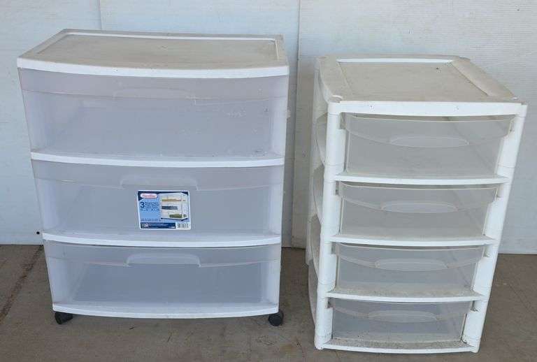 3 Drawer Cart on Wheels  and 4 Drawer Cart