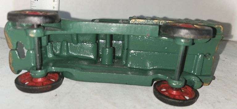 Cast Iron Double Decker Bus & Cast Iron Truck w/ Black and Red Wheels