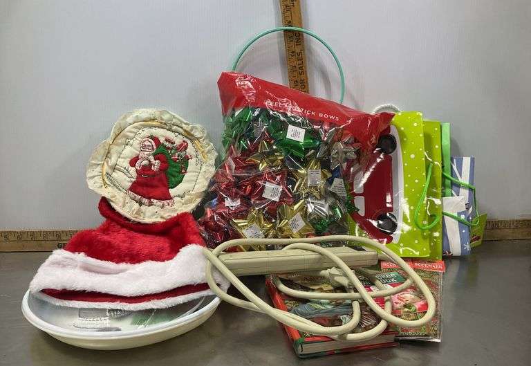 Power Strip, Plastic Snowman Dishes, Bows, Bookmarks, Christmas Book, Santa Hat & More