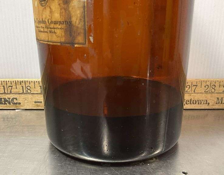 Vintage Large Brown Lactated Pepsin Elixir Bottle