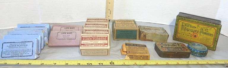 Assortment of Vintage Medicinal Items & Advertising Tins