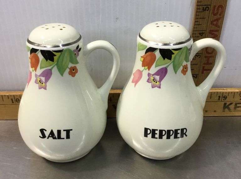 2 Sets Hall Salt & Pepper Shakers and Currier & Ives Salt & Pepper Shakers