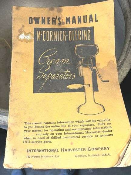 McCormick-Deering Cream Separator with Owner’s Manual