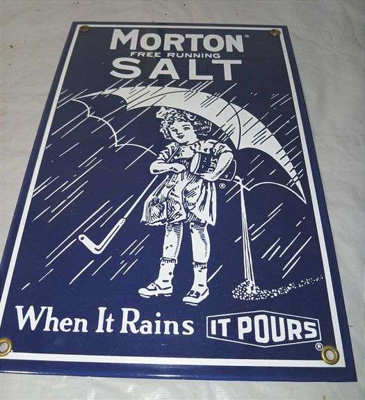 Morton Salt Metal Advertising Sign (12"×8")