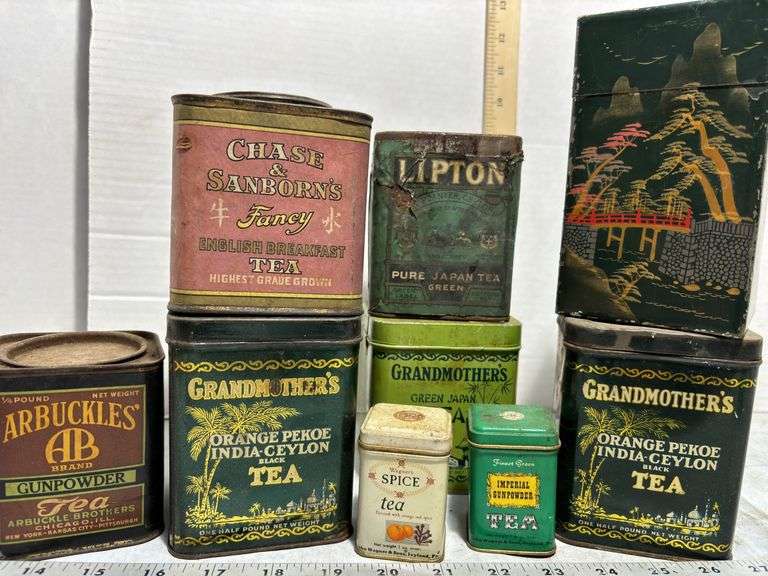 Assortment of Vintage Tea Tins