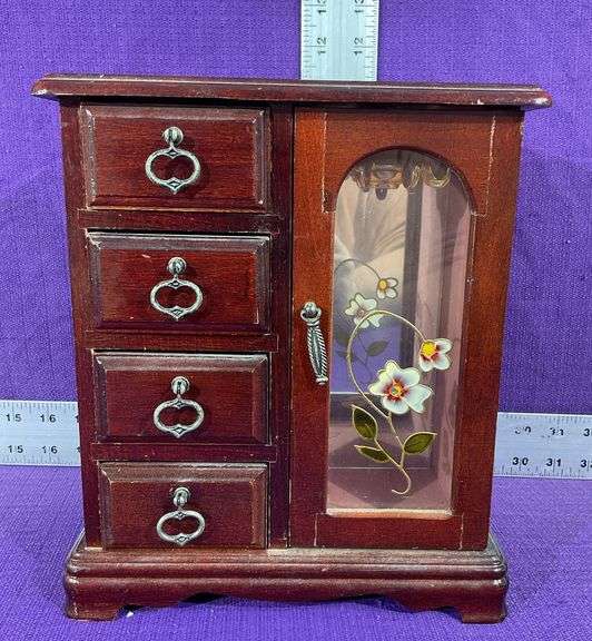 4 Drawer Wood Jewelry Box