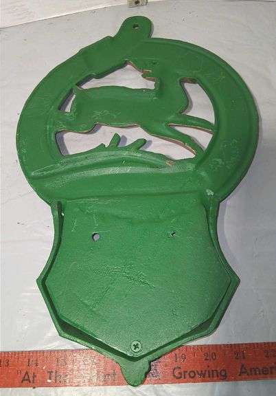 Reproduction John Deere 1847 Cast Iron Mail Holder Wall Plaque (17"x10")