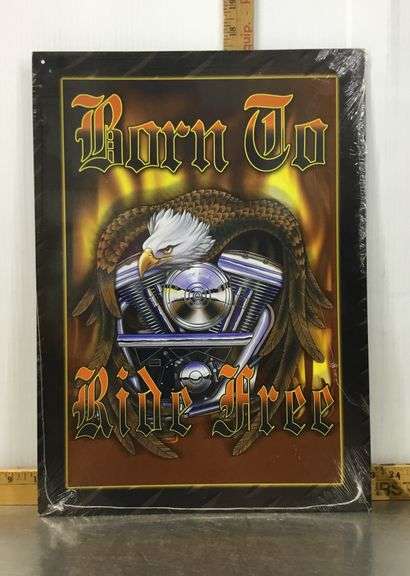 Born To Ride Free Metal Sign