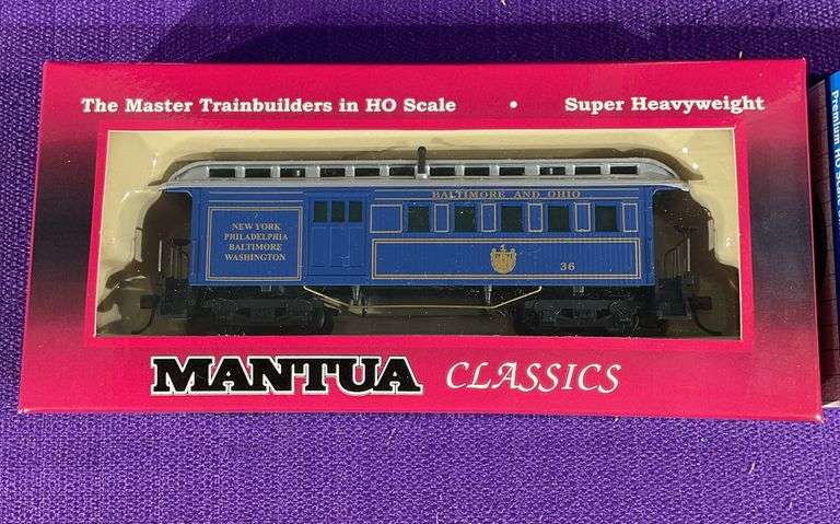 Mantua 720525 HO Scale Baltimore & Ohio Old Time 1890 Combine Car #36 & Bachmann HO Scale Wood 4-Whe
