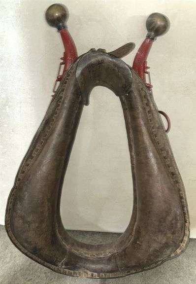 Leather Antique Horse Collar + Metal & Brass Hames