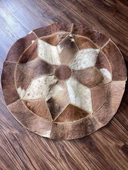 Cowhide 43” Round Rug- made in Argentina