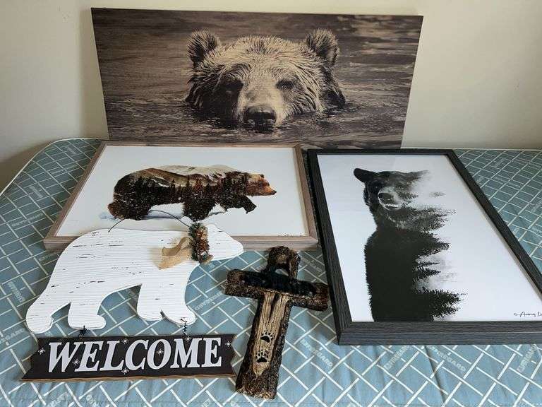 Assorted Bear Artwork by Andreas Lie + Cross & Welcome Sign