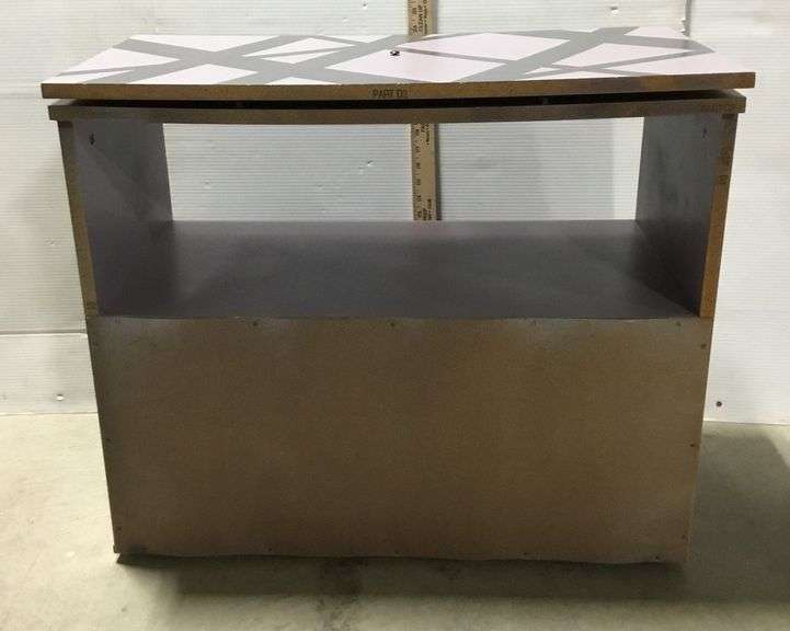 Purple and Black Painted Swiveling entertainment  Stand 29”x23”x13”