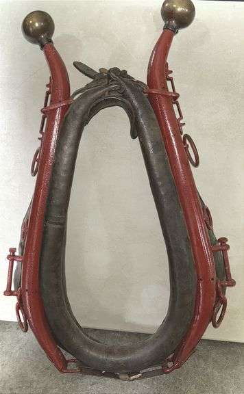 Leather Antique Horse Collar + Metal & Brass Hames