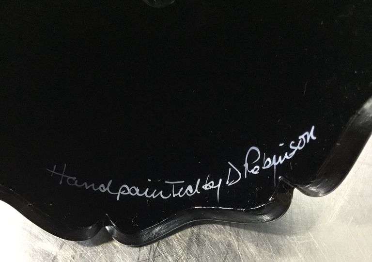 Fenton Black Hand Painted Bell