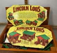 Wooden Case of Lincoln Logs