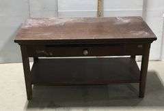 Dark Wood Coffee Table with Drawer