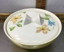 1940’s Bake Oven Dish, Sugar Bowl, and 2 Hall’s Superior Mixing Bowls