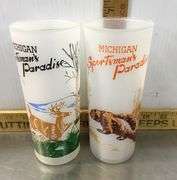 7 Vintage Michigan Sportsman’s Paradise Frosted Glasses
