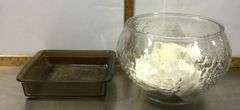 Punch Bowl, Ladle & Cups and PYREX Baking Dish
