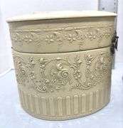 White Celluloid Box of Victorian Collars And Cuffs & Wittner Wooden Metronomes