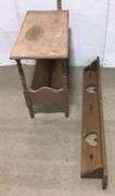 Magazine Table and Heart Cut Out Wall Hung Rack