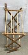 Small Folding Drying Rack and Vintage Wood Ironing Board