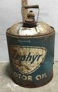 Vintage 5 Gallon Zephyr Motor Oil Can