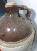 Salt-Glazed Stoneware Whisky Jug and Oyster Jar